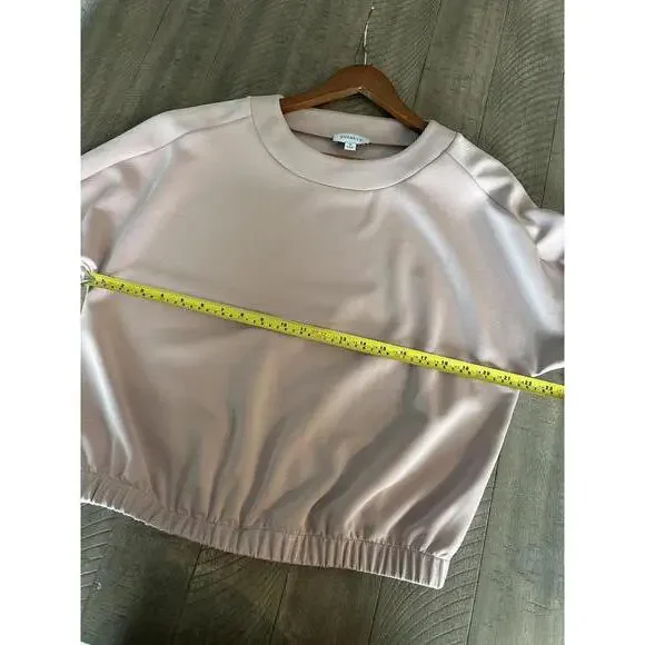 Evereve Mariana Sleek Pullover Crewneck Ruffle Sleeve Blush Pink Women’s Medium - Picture 9 of 15